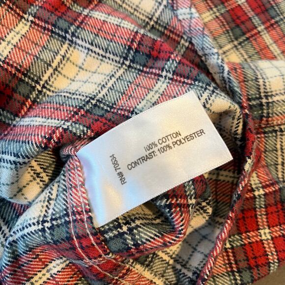 ORVIS Men's Perfect Classic Fit Flannel Plaid Shirt - Size L - Red White Gray - Picture 8 of 9